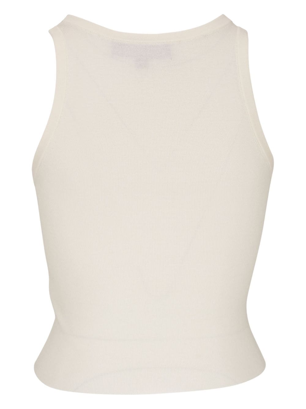 Shop Nili Lotan Fine-ribbed Cotton Tank Top In 中性色