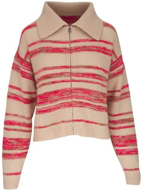 The Elder Statesman striped zip-up cardigan