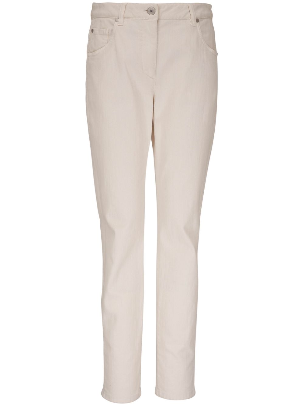 Brunello Cucinelli Monili-detail slim-cut trousers - Neutrals