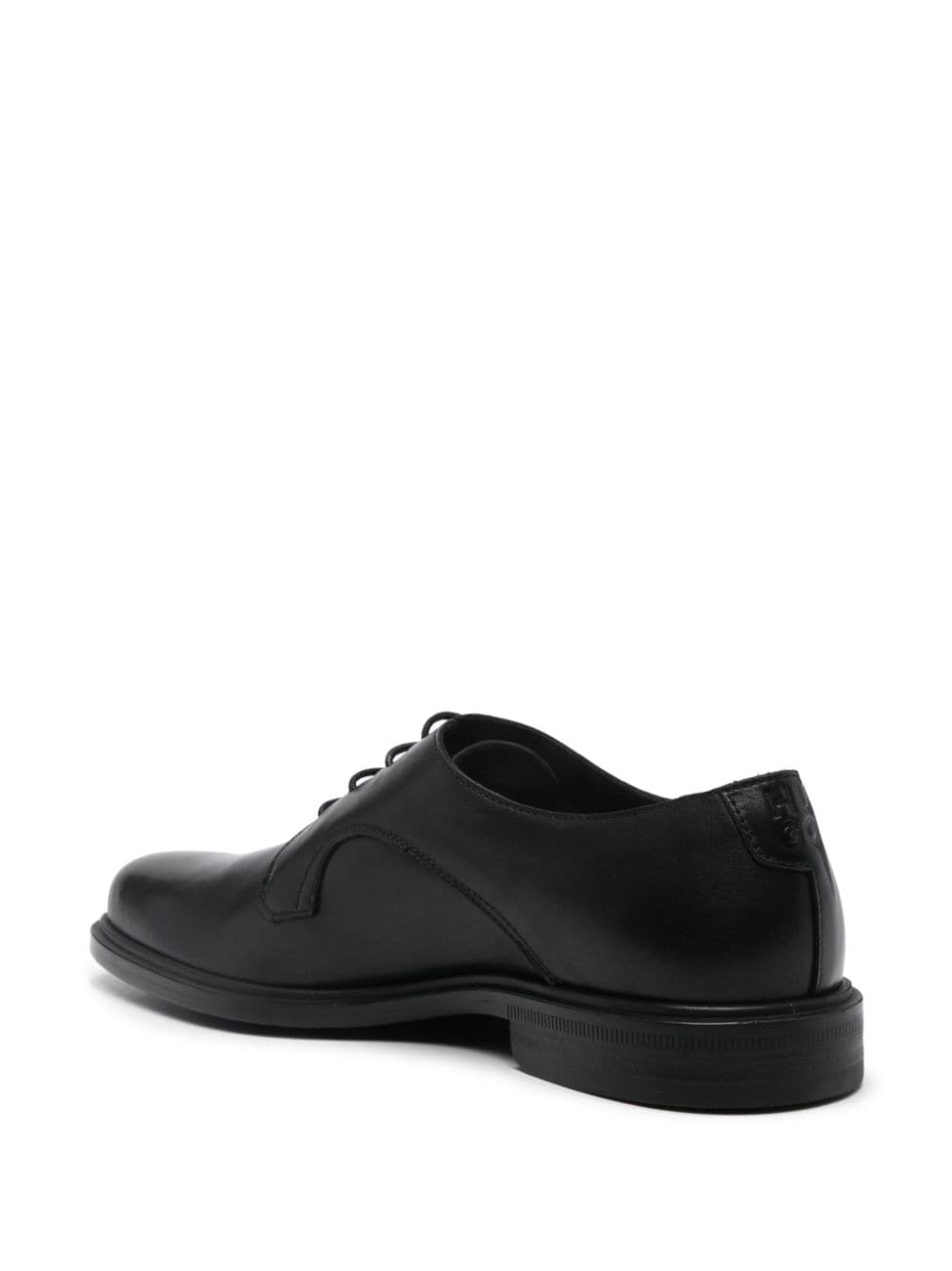 BOSS almond-toe leather Derby shoes Black