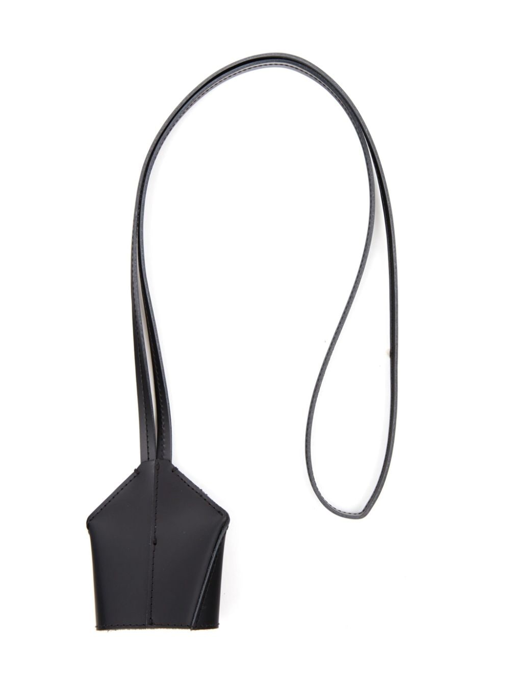 Shop Mm6 Maison Margiela Leather Key Lanyard In Black