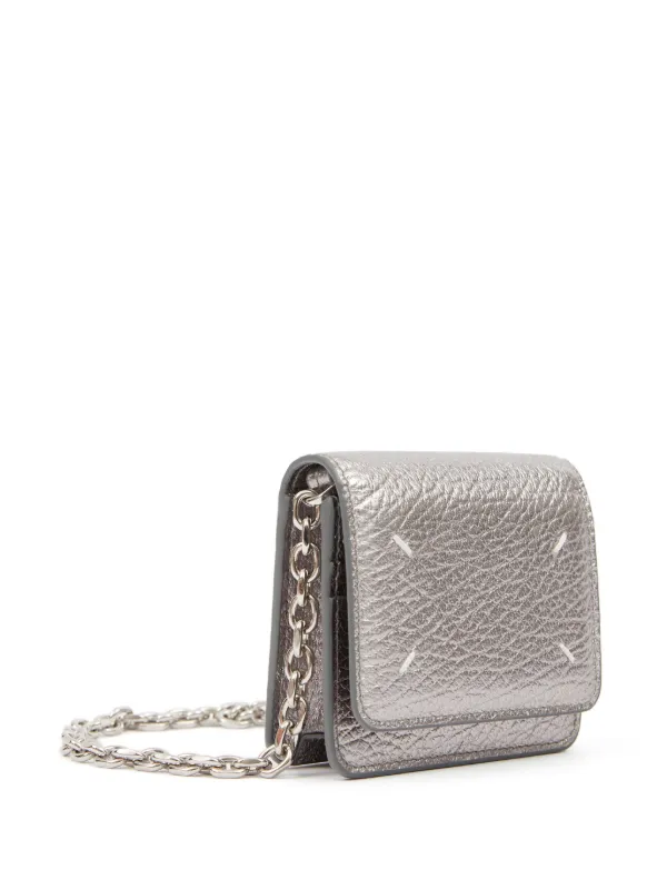 Maison Margiela Four Stitches Leather Wallet | Silver | FARFETCH