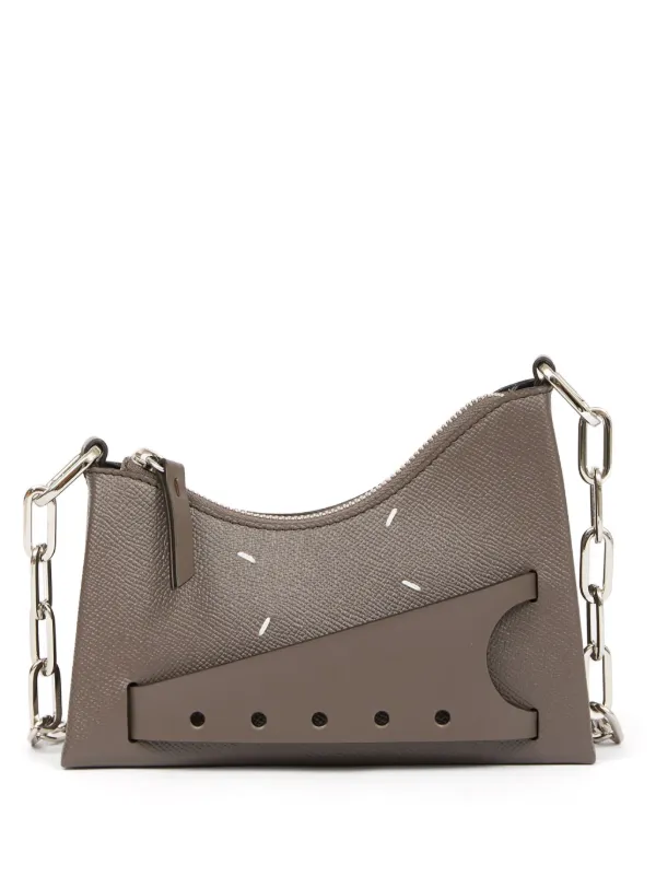 直営店▲Maison Margiela▲Snatched ホーボー スモール Black Leather Small Snatched Hobo Bag | Maison Margiela