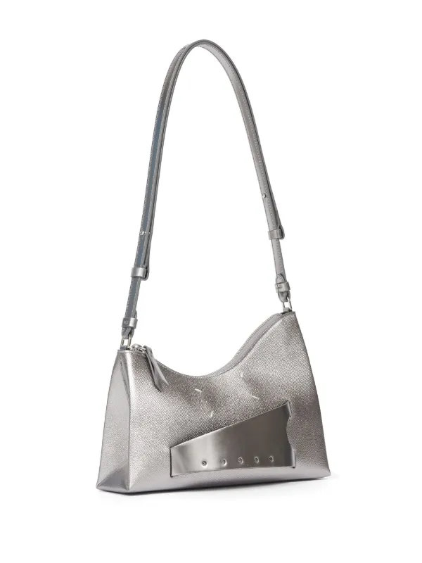 【MAISON MARGIELA】SNATCHED HOBO SMALL BAG Maison Margiela Snatched Hobo Leather Bag | Silver | FARFETCH