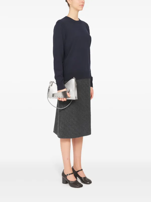 Maison Margiela Snatched Hobo Leather Bag | Silver | FARFETCH