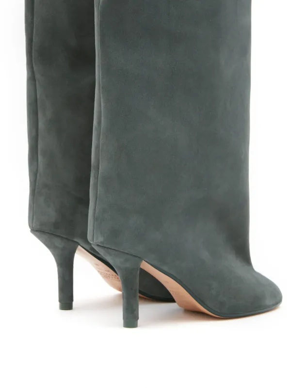 MM6 Maison Margiela オリーブグリーン ハイヒール MM6 Maison Margiela Anatomic 70mm Suede Boots | Green | FARFETCH