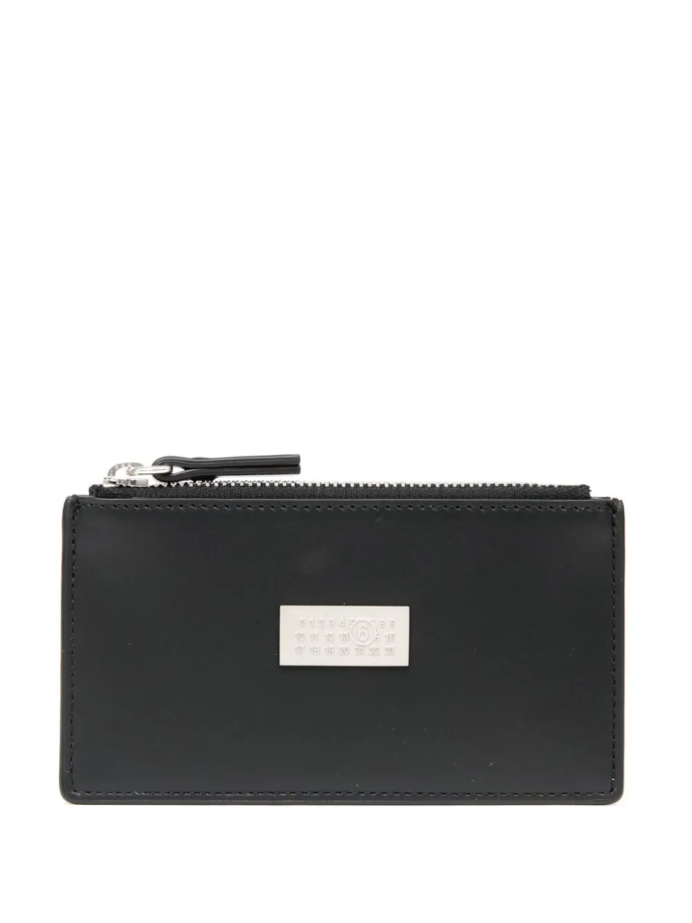 Mm6 Maison Margiela Numbers-motif Leather Wallet In Black