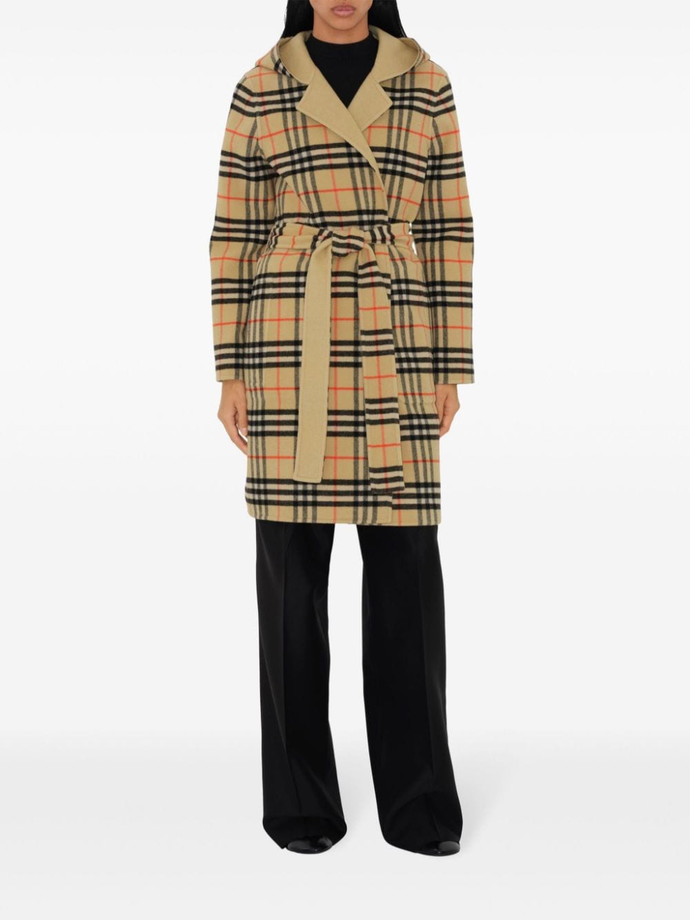 Cheap Burberry Vintage Check wool coat Women