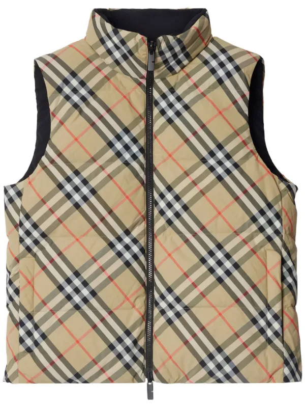 Burberry check puffer vest online