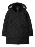 Burberry Kids corduroy-collar quilted jacket - Black