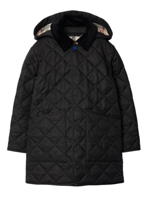 Burberry Kids corduroy-collar quilted jacket