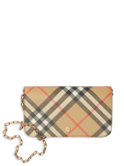 Burberry Check chain strap wallet Women