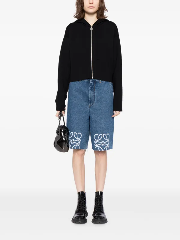 LOEWE アナグラム ワイドデニムショーツ | ブルー | FARFETCH JP