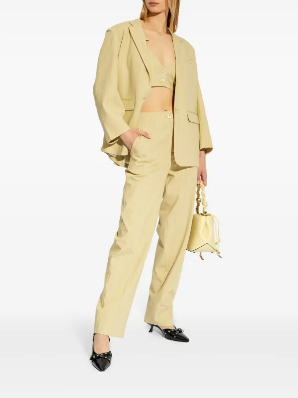 GANNI ストライプ ハイウエストパンツ | ニュートラル | FARFETCH JP