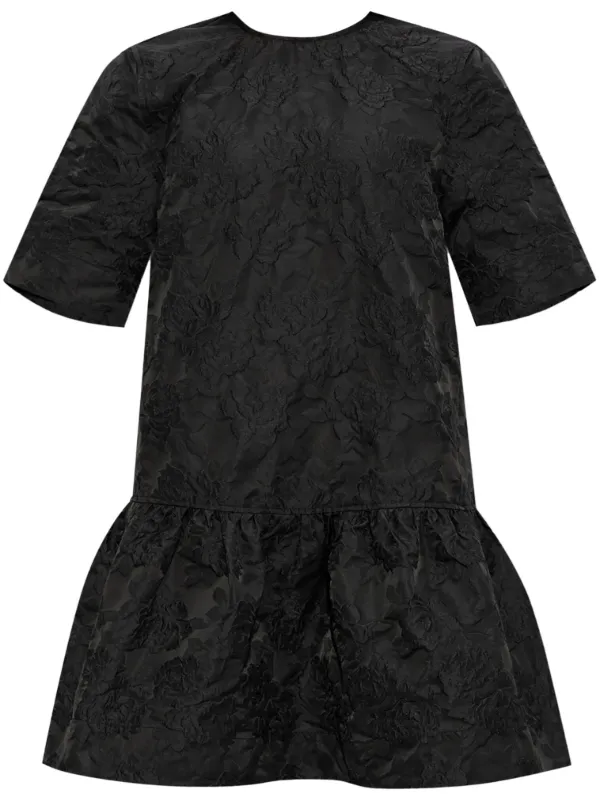 【関税込み】GANNI ブラック Botanical ミニワンピース GANNI Botanical ミニドレス | ブラック | FARFETCH JP