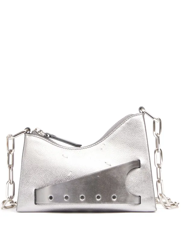 Maison Margiela Snatched Hobo Leather Bag | Silver | FARFETCH JO