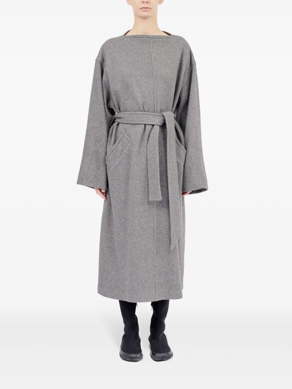 MM6 Maison Margiela Midi-jurk met ceintuur - Grijs