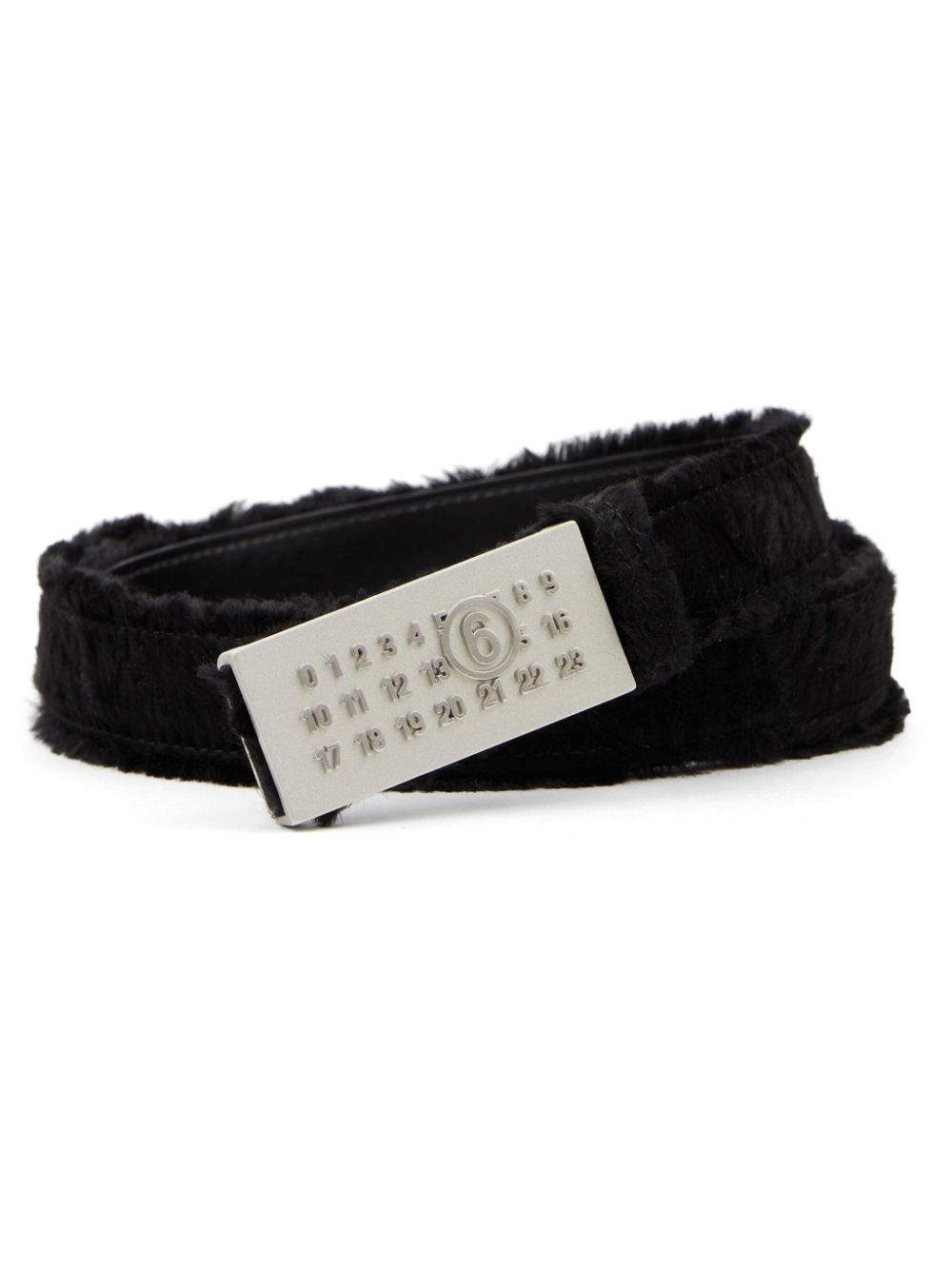 faux-fur design belt