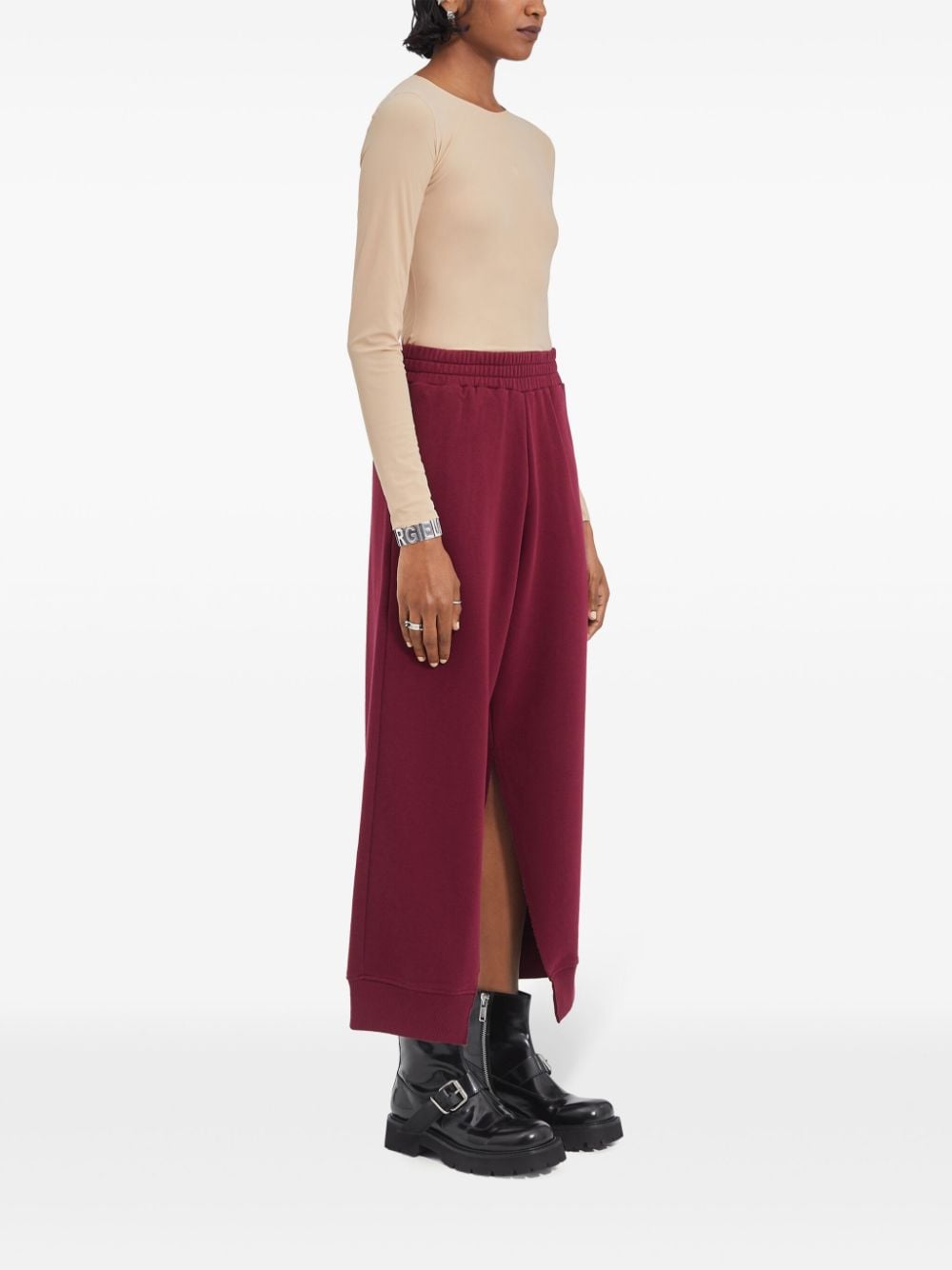 Shop Mm6 Maison Margiela Signature Numbers Motif Sweatpants In Red