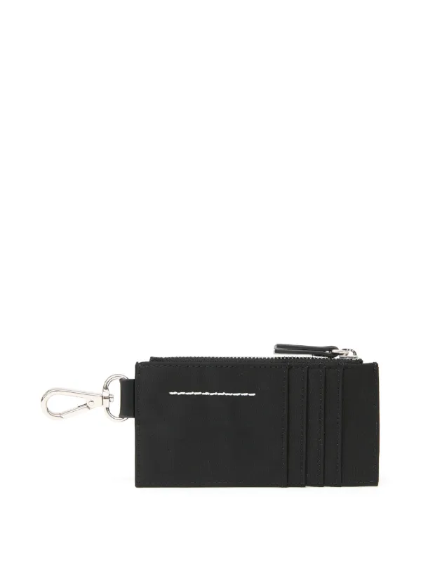 MM6 Maison Margiela Debossed Logo Cardholder | Black | FARFETCH