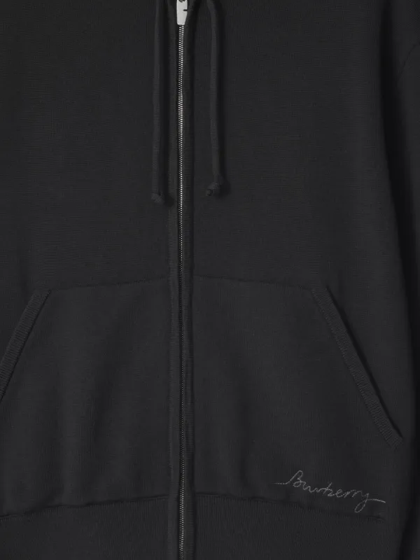 Burberry logo-embroidered wool-blend Jacket | Black | FARFETCH