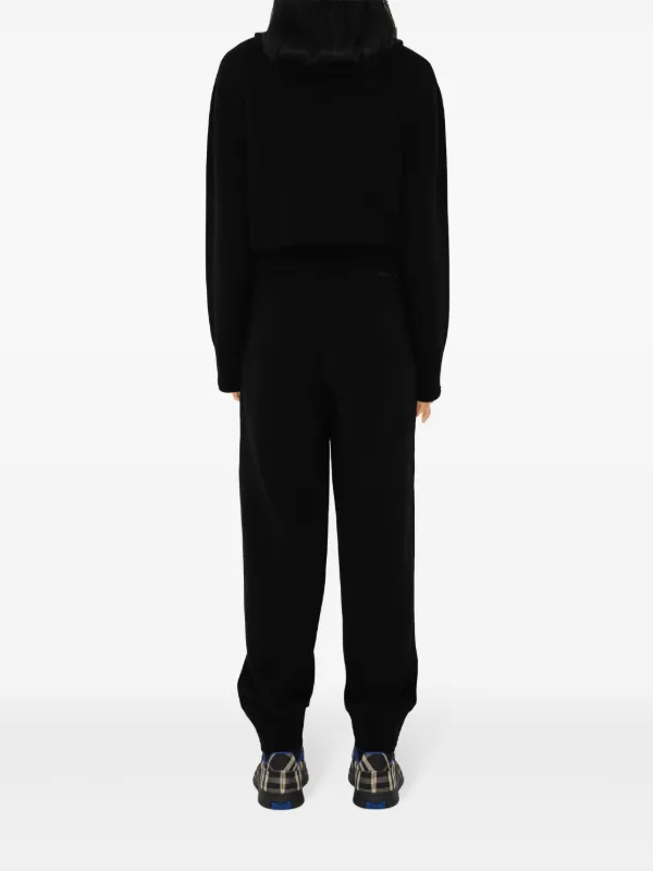 Burberry logo-embroidered wool-blend Jacket | Black | FARFETCH