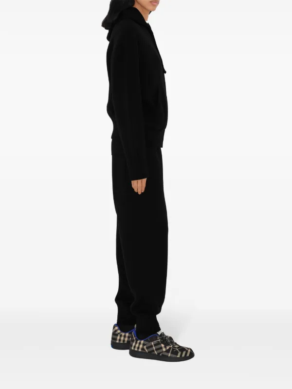 Burberry logo-embroidered wool-blend Jacket | Black | FARFETCH