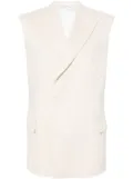 Helmut Lang peak-lapel shoulder-pad waistcoat - White