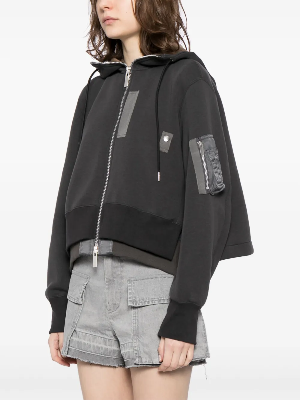 sacai Gelaagd jack van katoenblend Grijs
