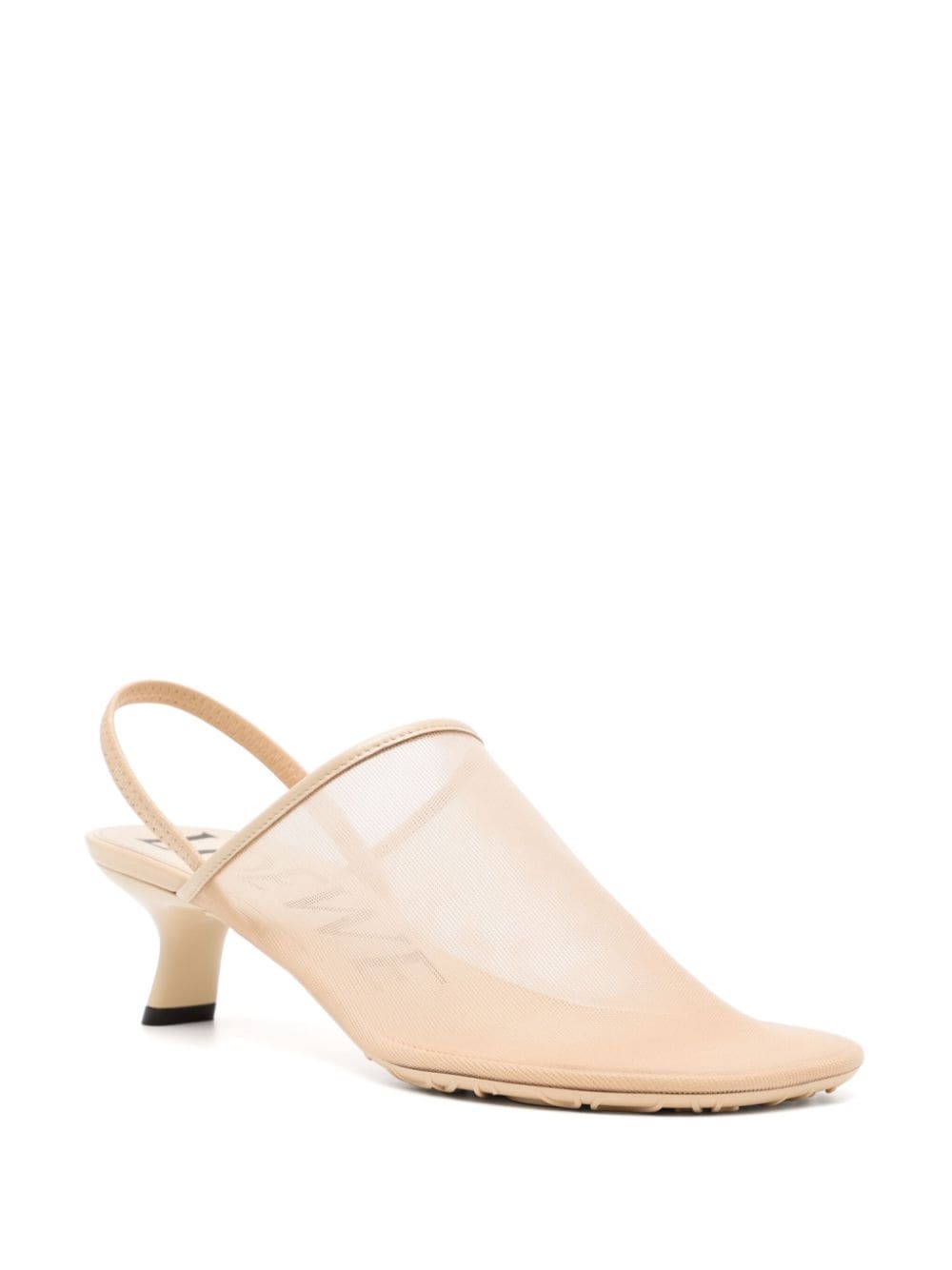 Shop Loewe 45mm Mesh-design Slingback Mules In Neutrals