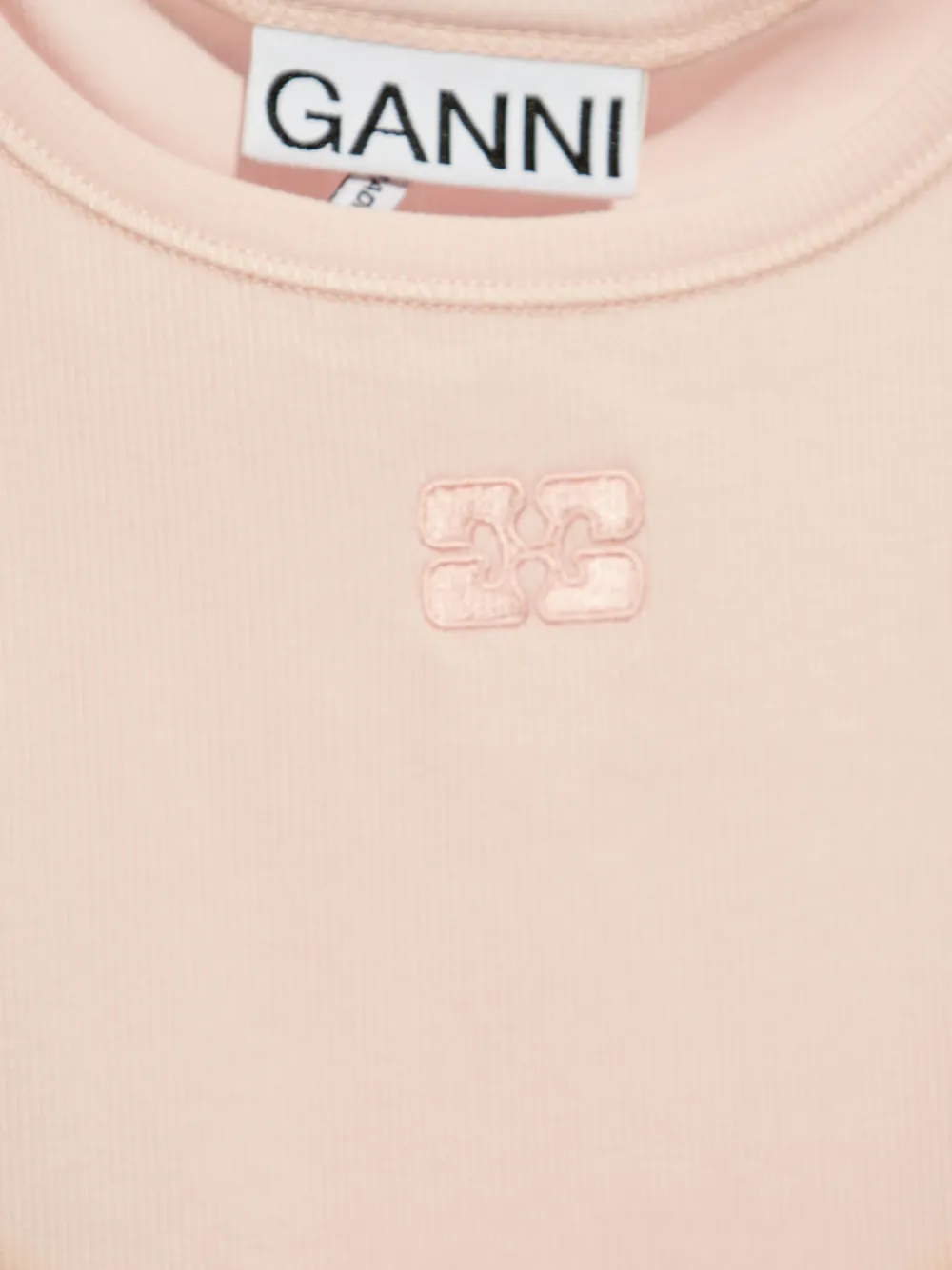 Buy cheap fashion GANNI logo-applique ribbed tank top Women