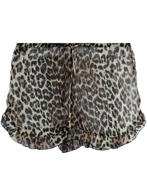 GANNI leopard print shorts Women