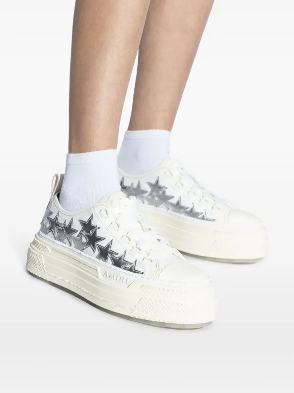 AMIRI Stars Court Platform Sneakers White FARFETCH UK