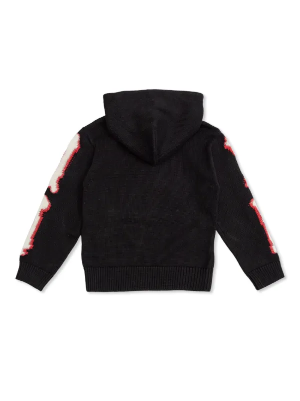 AMIRI KIDS Embroidered Logo Knitted Hoodie | Black | FARFETCH