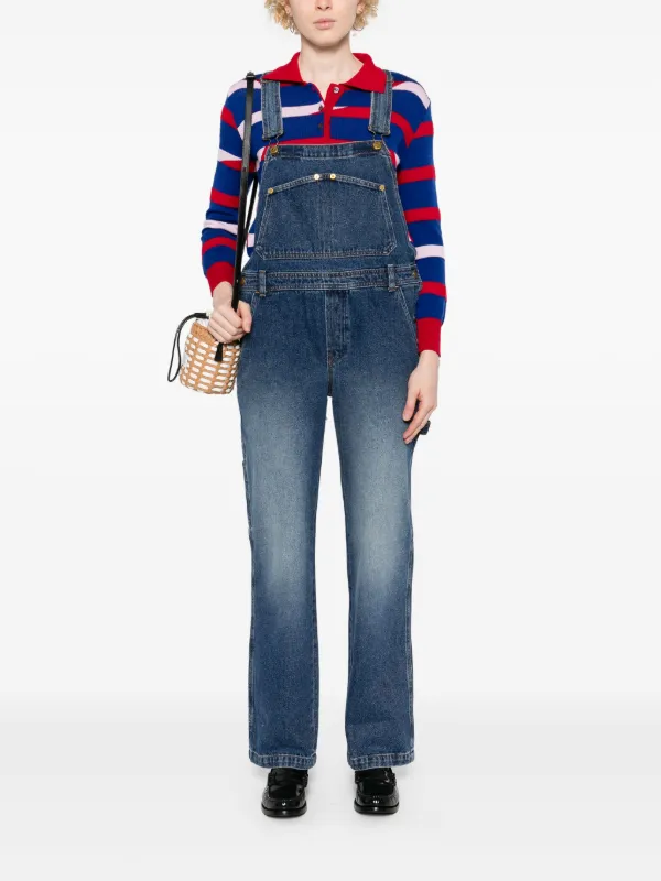 A.P.C. Nelle スクエアネック デニムジャンプスーツ | ブルー A.P.C. Nelle スクエアネック デニムジャンプスーツ | ブルー