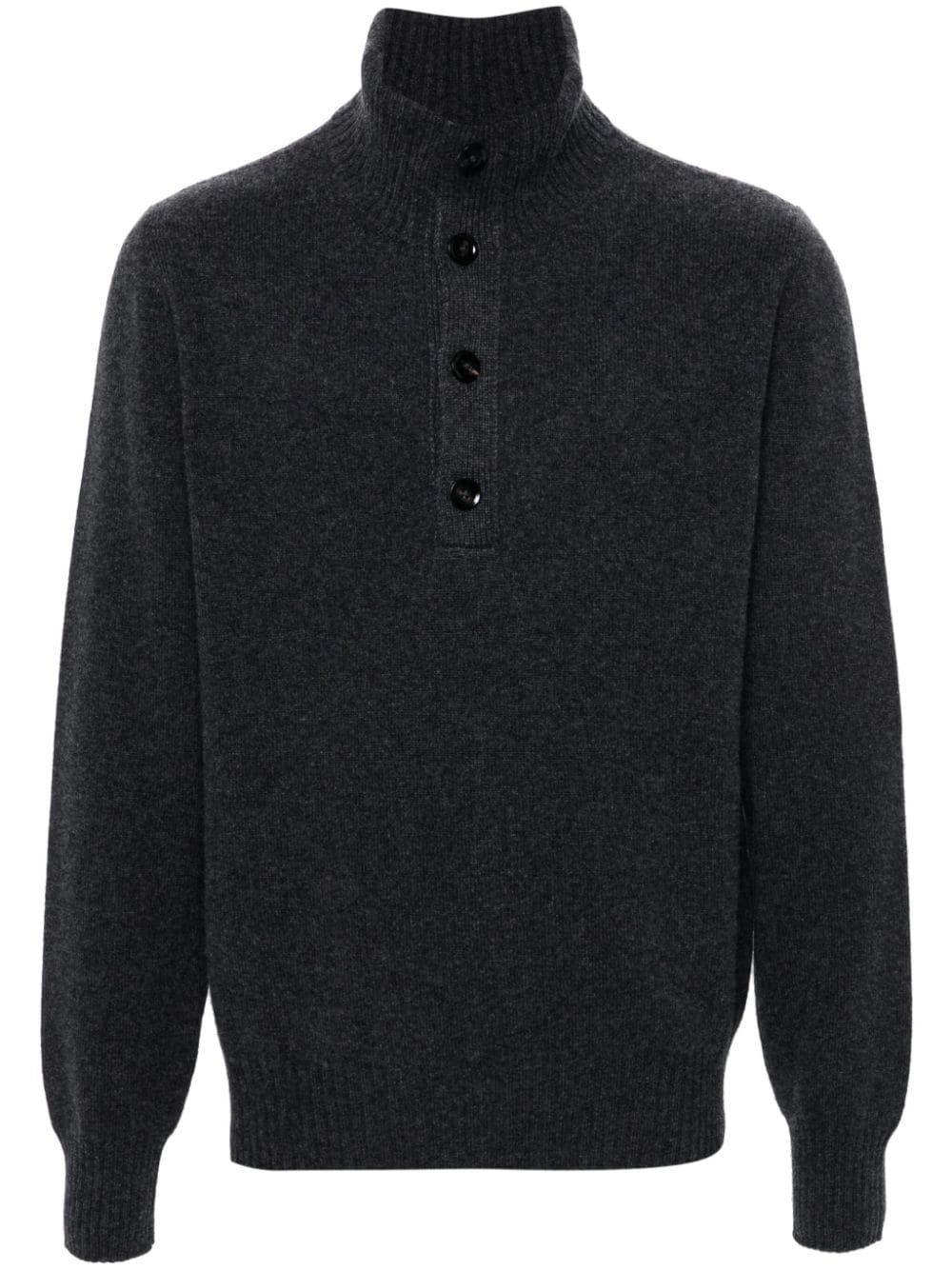Tom Ford Buttoned-collar Jumper In Black