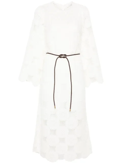 ZIMMERMANN belted crochet midi dress