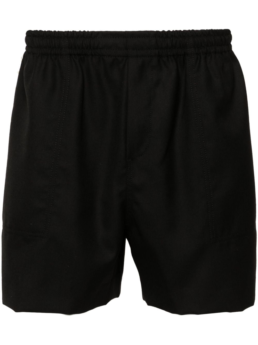 Shop Bode Lace-trim Wool Shorts In Black