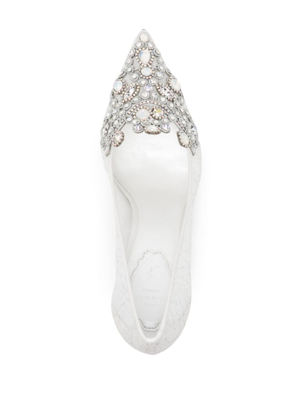 Shop René Caovilla Veneziana 65mm Crystal Pumps In White