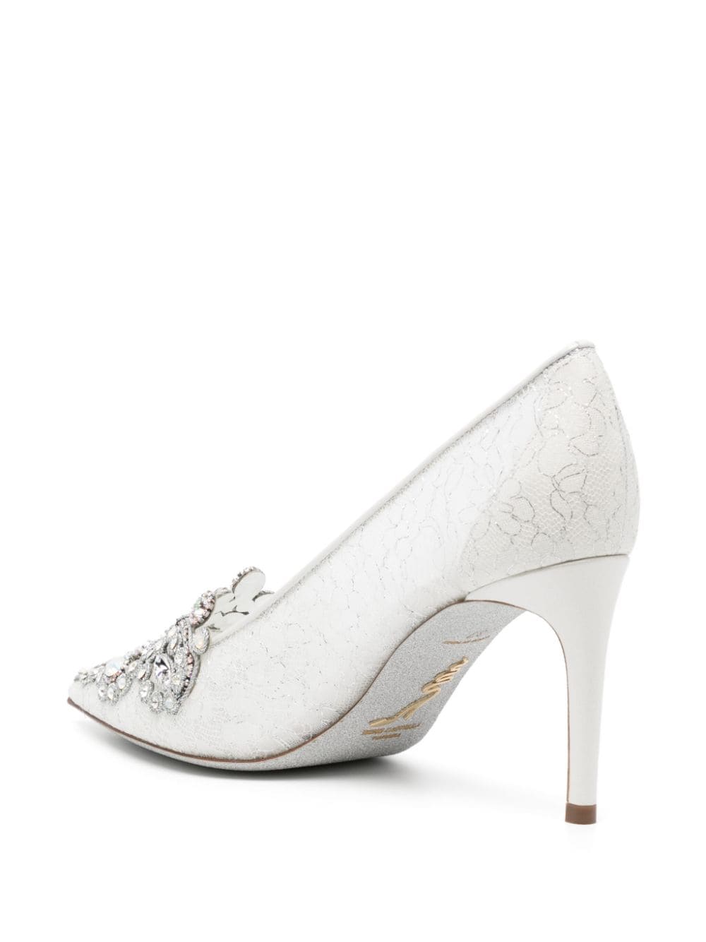 Shop René Caovilla Veneziana 65mm Crystal Pumps In White