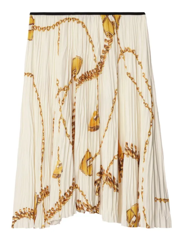 【関税込み】BURBERRY 'Shield' skirt Burberry Shield Hardware Jersey Skirt | White | FARFETCH GE