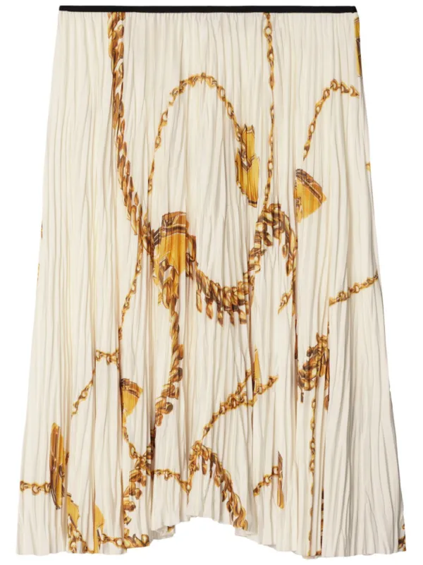スカート Burberry SS24 'Shield' skirt (8089700 WHITEGOLDIPPAT) Burberry Shield Hardware Jersey Skirt | White | FARFETCH