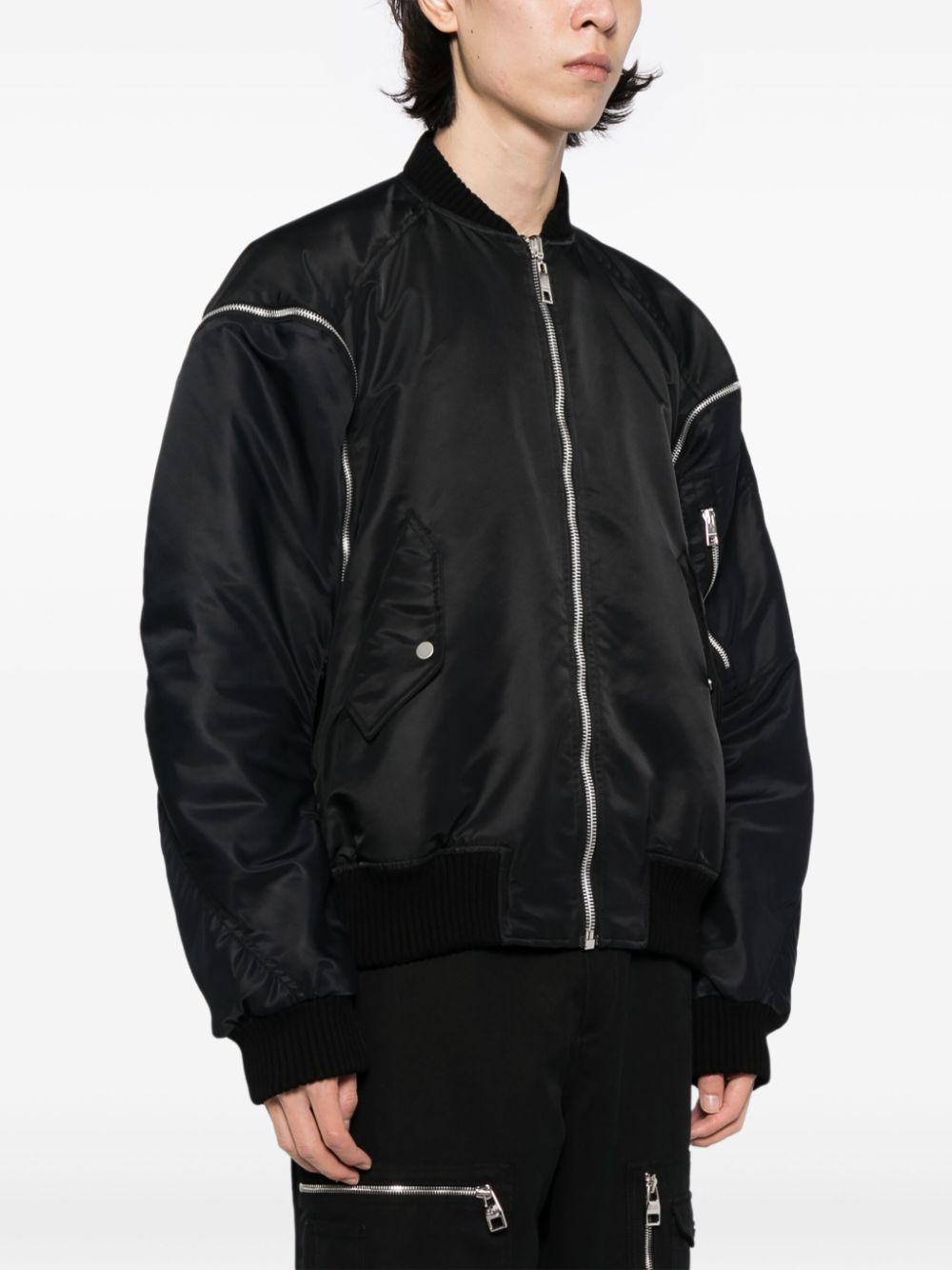 Shop Jordanluca British Bulldog Padded Bomber Jacket In Black