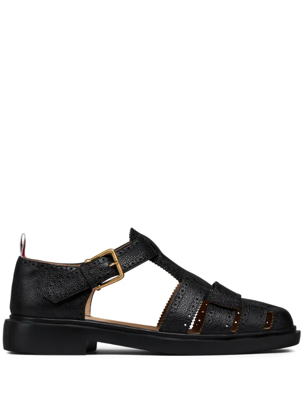 Thom Browne レザーサンダル | ブラック | FARFETCH JP