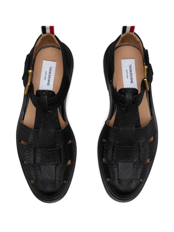 Thom Browne レザーサンダル | ブラック | FARFETCH JP