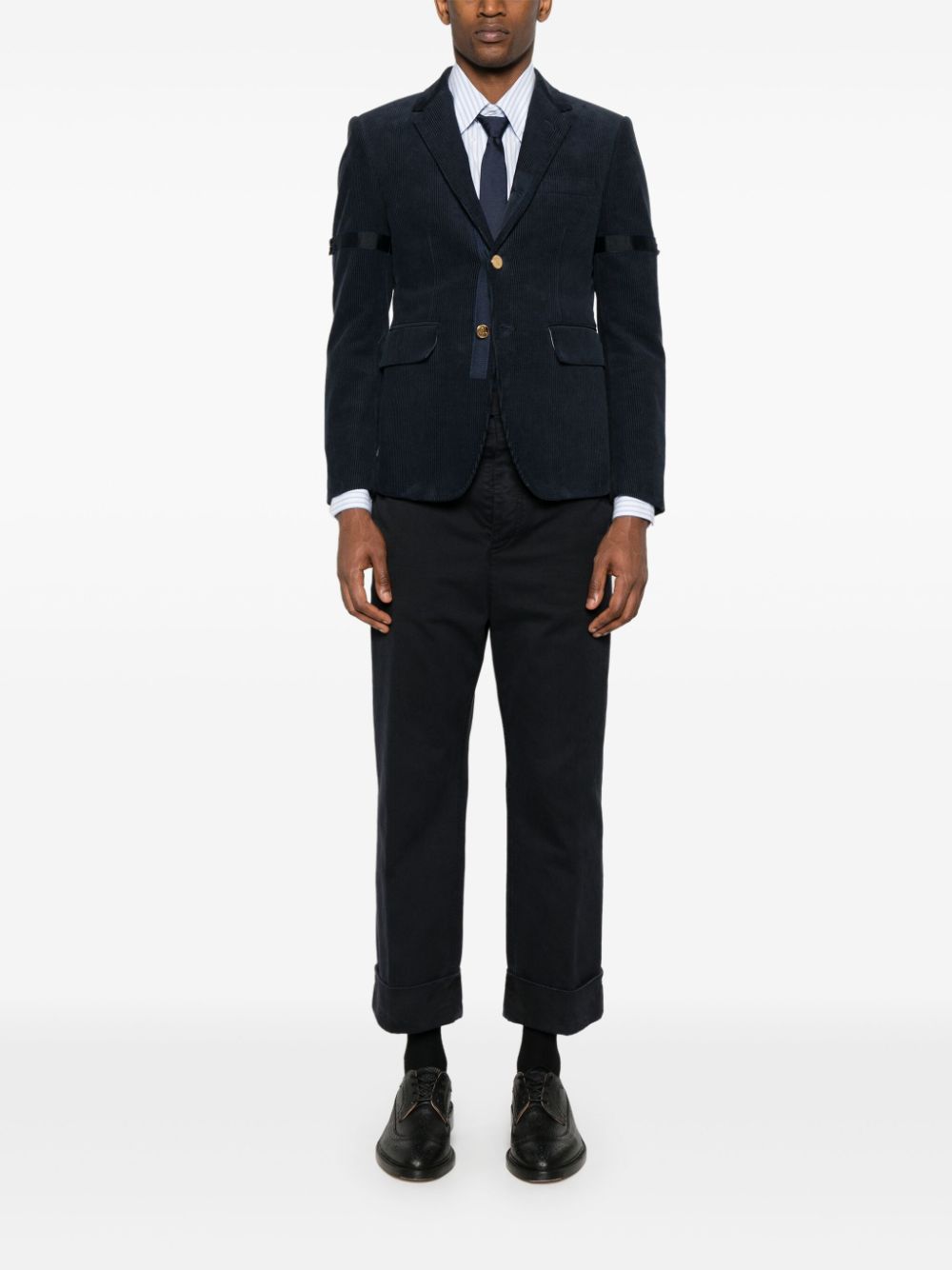 Thom Browne Ribfluwelen blazer - Blauw