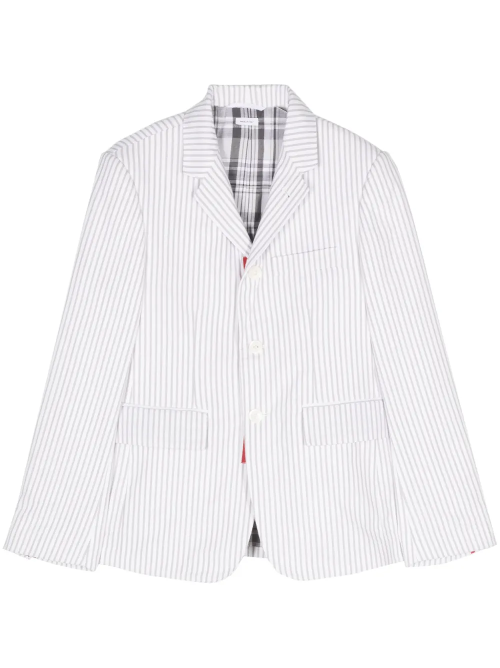 Thom Browne single-breasted striped blazer | Grey | Image 1