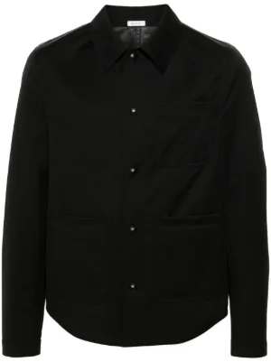 Thom Browne ミディアムグレー ウール スナップフロント 4BAR シャツ