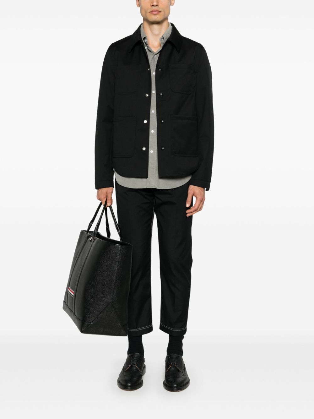 Thom Browne wool shirt jacket - Black