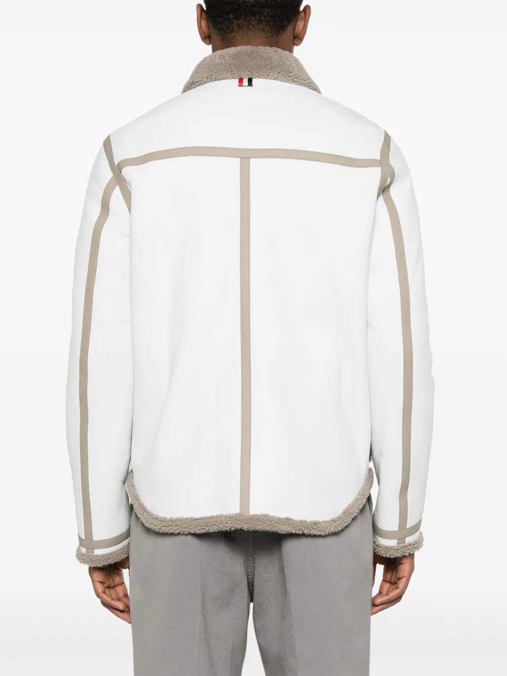 Thom Browne Leren jack Wit